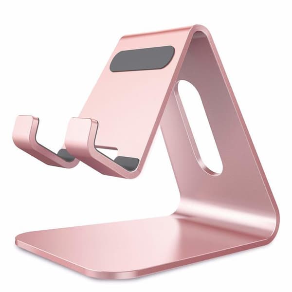 Stöd för telefon, skrivbordstöd i aluminiumlegering - rosa
