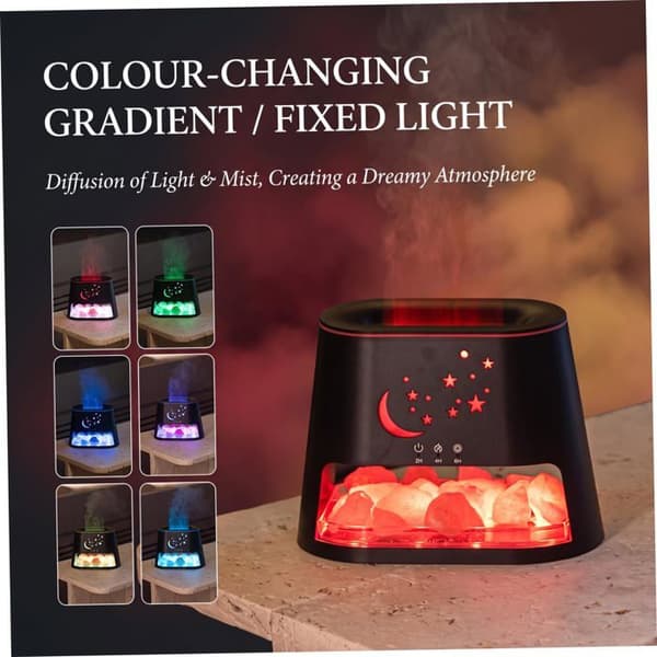 Aromaterapi diffuser / Himalaya salt lampe på 260 ml (med 3-niveau timerfunktion) — Træeffekt finish