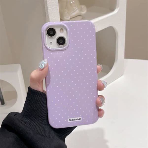 Cover til iPhone 13/14 — Elegant og sød prikket design, lavet af blødt TPU, der tilbyder fin beskyttelse — Lilla