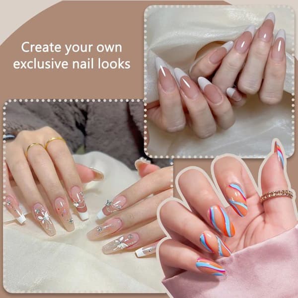 Fransk manikyrstämplar, transparenta silikonstämplar med skrapa, perfekta för DIY-nail art.