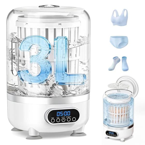 Mini-vaskemaskine - SONGHUI - 3L bærbar genopladelig - Trådløs - Centrifugekurv - Afløbsrør