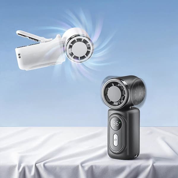 Bærbar ventilator - SONGHUI - Mini 3000 mAh - TEC-køling - LED-skærm 5 hastigheder - USB-C opladning