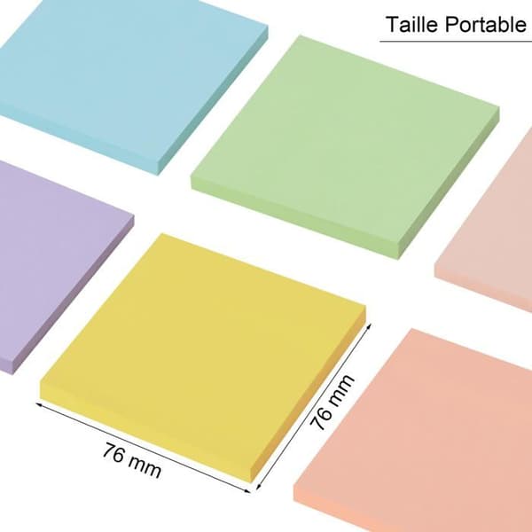 Liimapuheet, 12 arkkia 6 kirkasta väriä, 76 x 76 mm