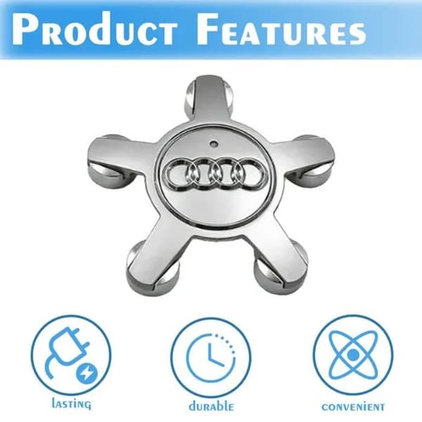 Spel av 4 navkapslar 4f0601165 N hjul emblem, för navkapslar av 135 mm för Audi (silver) etikett