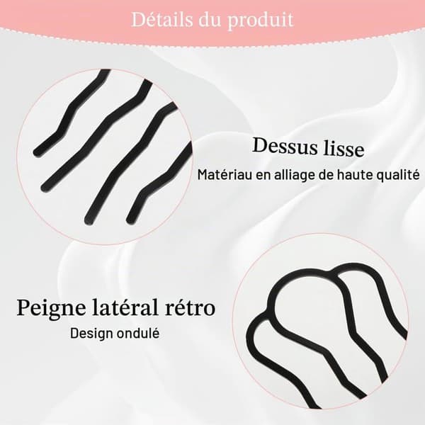 Hårnål - SONGHUI - U-gafler 4 tænder - Sæt af 6 - Jernlegering - 8,9 x 5 cm