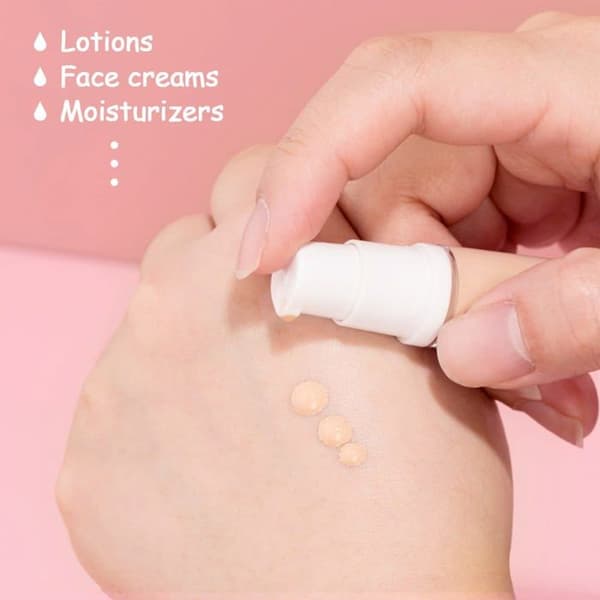 Set med 3 luftfria pumpflaskor — Transparenta och påfyllningsbara resebehållare; Luftfria dispenserflaskor (10 ml)