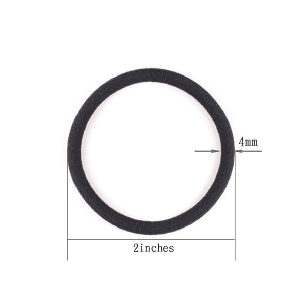 Hårelastik - SONGHUI - 120 stk. - 4 mm - Til tykt hår - Sort Svart