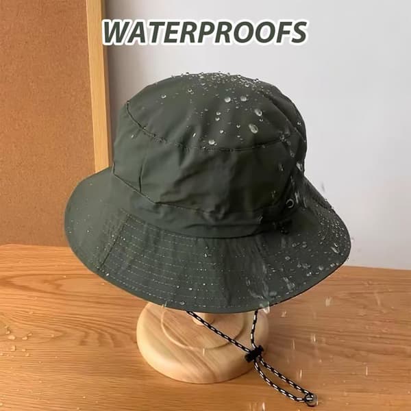 UV-beskyttelseshat - UDVOKSE - Foldbart design - Militærgrøn - Justerbar hagebånd - Åndbar