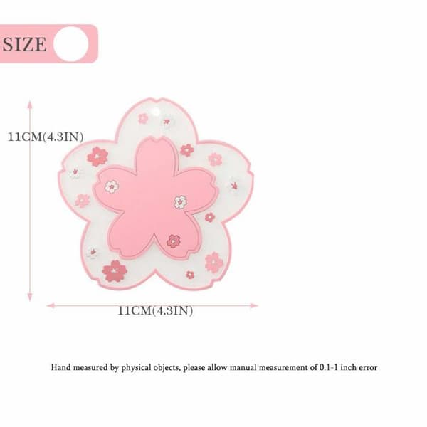 Sakura underlägg (Set om 2) — Vackra underlägg i PVC i japansk stil, perfekta för tekoppar och muggar (Litet format)