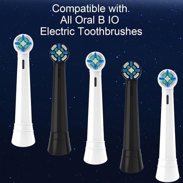 Ersättningshuvuden för eltandborste - STORLEK - iO kompatibla Oral-B - Medium borst - 10-pack - Lock