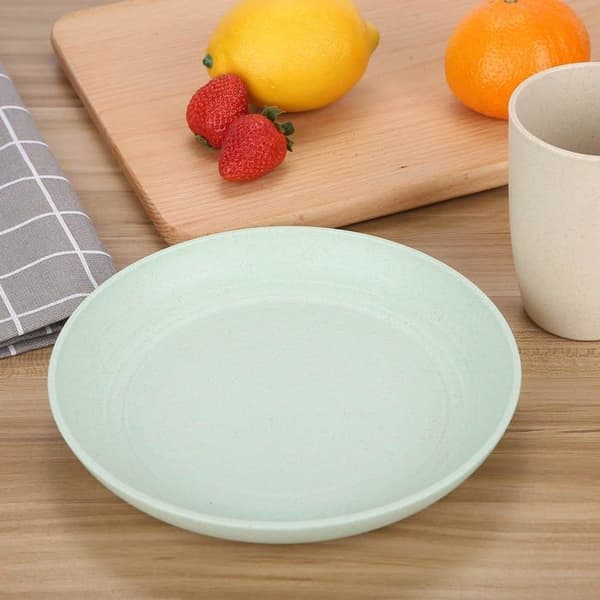 Tallrikar - SONGHUI - 7,8 tum - Vetestrå - Oförstörbara - Set om 4 (20 cm) grön