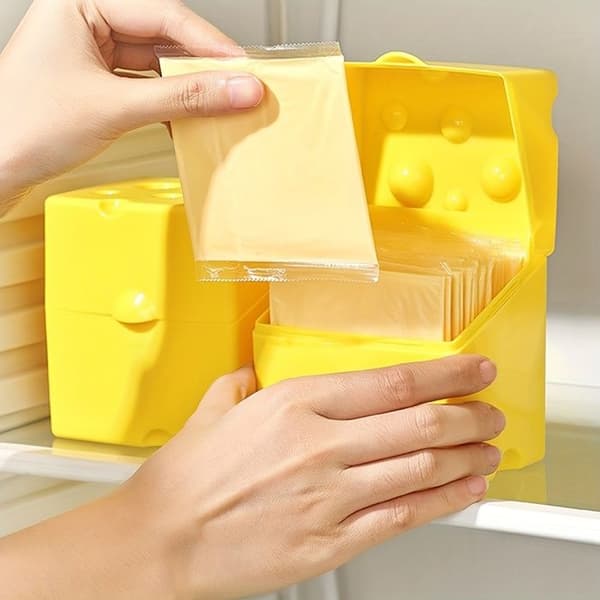 Opbevaringsboks til osteskiver - Fryseegnet, firkantet design, velegnet til smør.