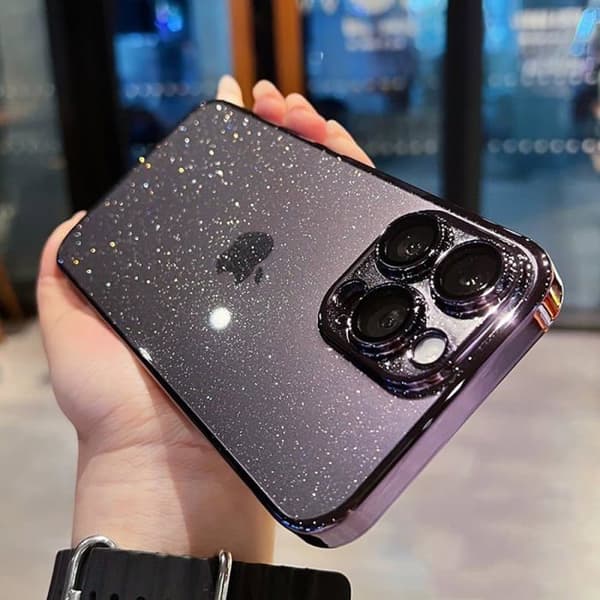 Glitrende elektroplateret telefoncover til iPhone 14, gennemsigtigt beskyttelsescover