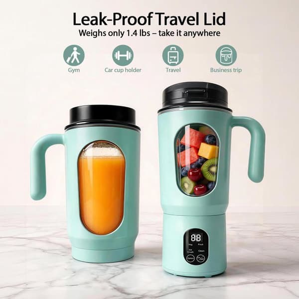 Bærbar blender - SONGHUI - 580 ml - 50 W - 12 rustfrie stålblade - USB-C genopladelig