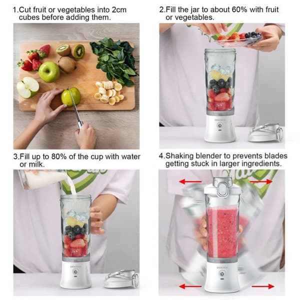 Bærbar blender - SONGHUI - Individuel trådløs - 600 ml - 6 blade - Induktionssikkerhed