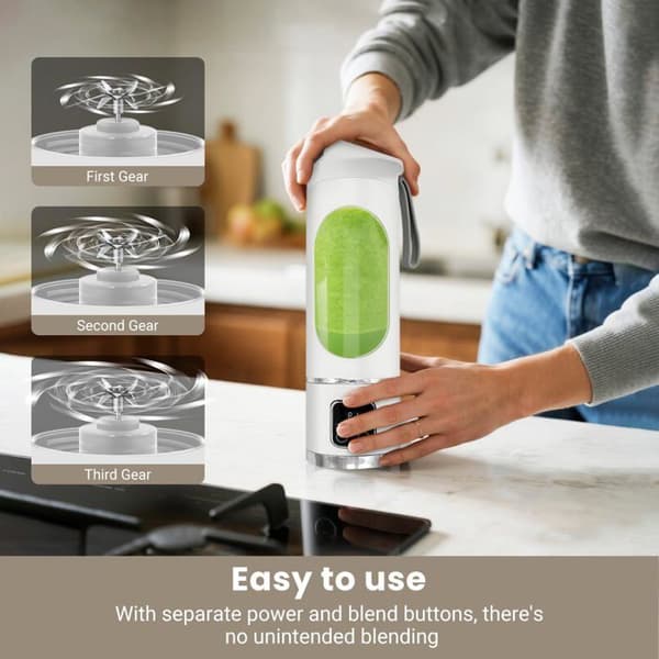 Bærbar smoothie mixer - SONGHUI - 500 ml - 12 rustfrie stålblade - 50 W - Genopladelig USB