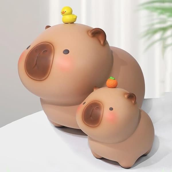 Spargris - SONGHUI - Kapybara - Orange - Storlek 18,5×23,5×26,5 cm - Bakfack & gummipropp Apelsin