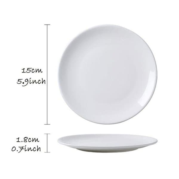 Tallrikar - SONGHUI - Minimalistisk design - Mjuk porslin 15 cm - Set om 3 - Stapelbara, diskmaskinssäkra Vit