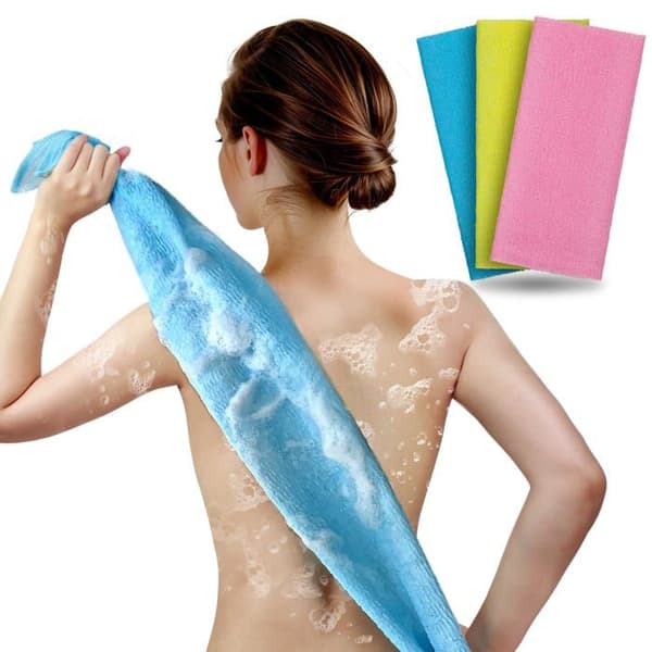 Exfolierande handduk för bad och kropp (3-pack) | Handduk för ryggen, snabb torkning.