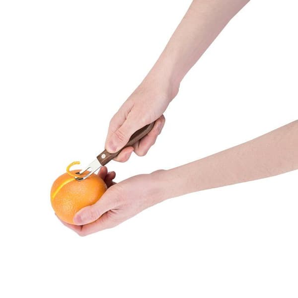 Citrus zester / Appelsinskræller (valnød og rustfrit stål) – Ideel til cocktail pynt (pakke med 1)