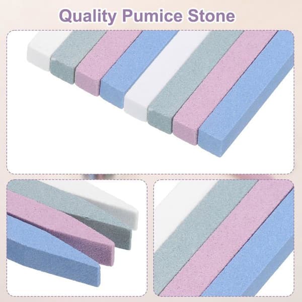 Nagelfil - SONGHUI - pimpsten - kompakt 10×0,7 cm - grön och rosa - set om 2