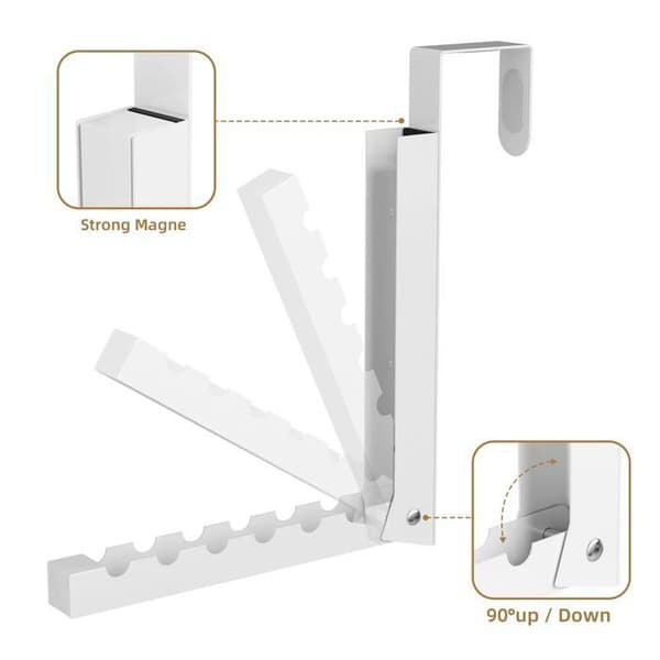 Tørrer/Clothes Hanger - SONGHUI - Sammenfoldelig til ophæng - Sæt af 2 - Hvid metal - 6 pladser Vit