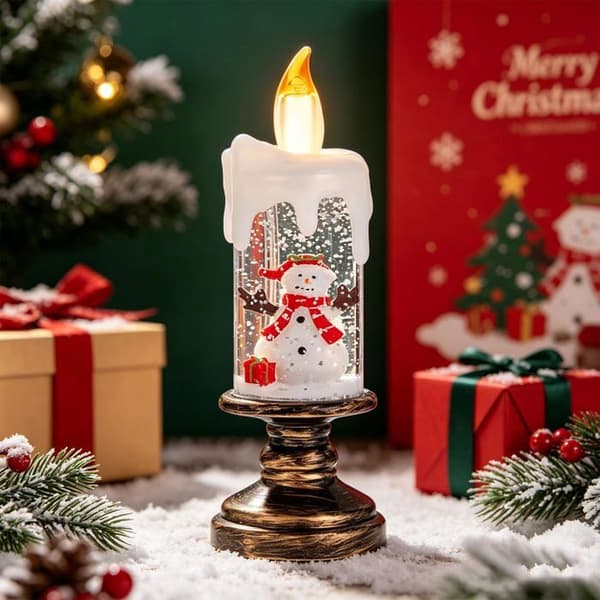 Flammefrie julelys, lysende snemænd, ideelle til juledekorationer.