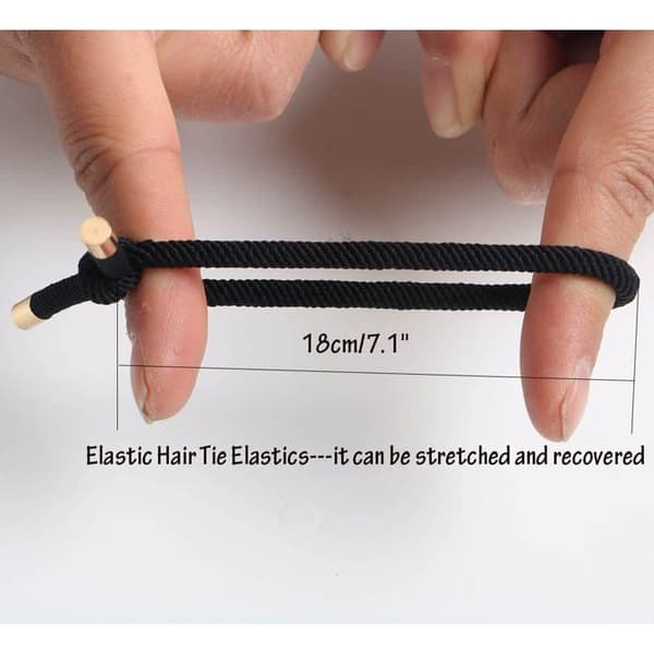 Hårsnoddar - SONGHUI - 12-pack - Svart - Nylon sammet - Ø 5 cm Svart