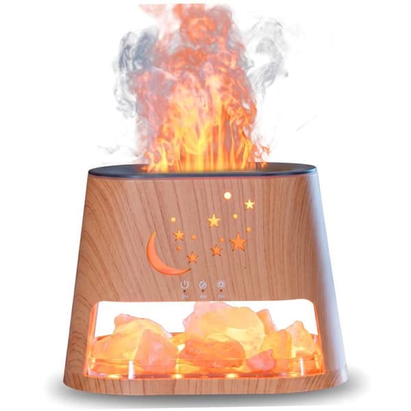 Aromaterapi diffuser / Himalaya salt lampe på 260 ml (med 3-niveau timerfunktion) — Træeffekt finish