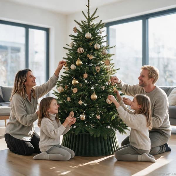 Fantastisk juletræsfod, plysring, festdekoration til hjemmet (grøn)