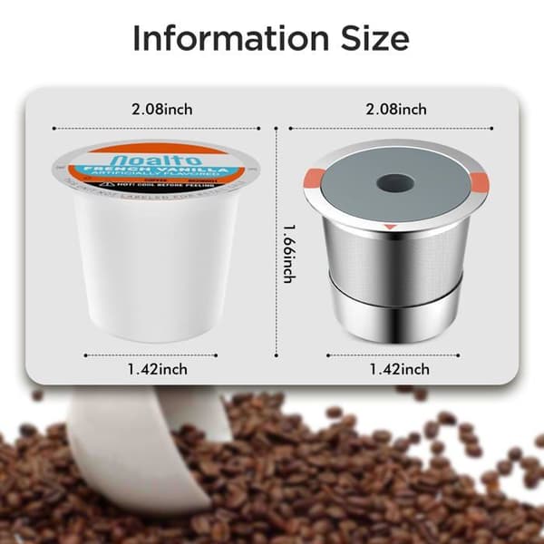 Genanvendelige kaffekapsler – Universelle K-Cups i rustfrit stål til Keurig 2.0 og 1.0 kaffemaskiner (sæt af 2)