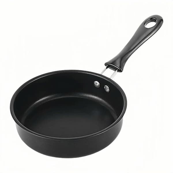 Miniäggpanna med non-stick beläggning, 4,7 tum, 5-lagers beläggning, diskmaskinssäker (svart)