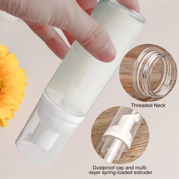 Plastiska skumdispenserflaskor på 60 ml – Tomma och bärbara reseflaskor (Skumdistributörer) – 2-pack