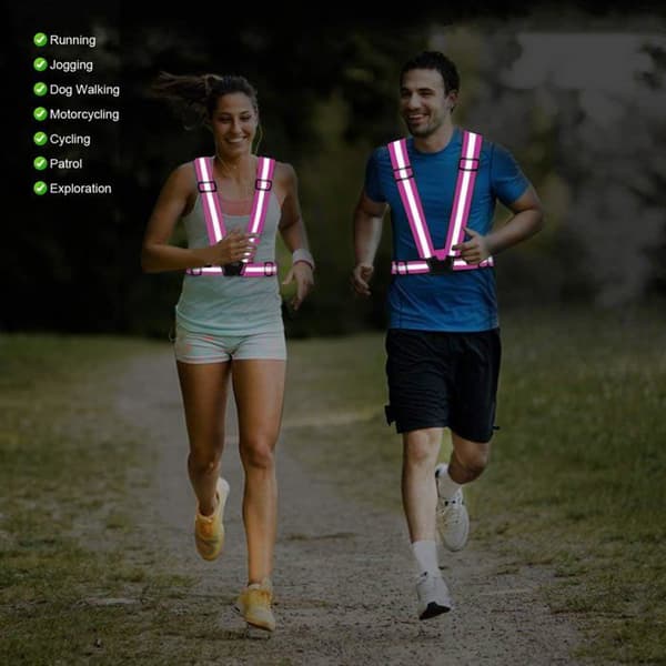 Högsynlig säkerhetsväst - SONGHUI - 2-pack - Rosa (rosaröd) - Justerbar - 360° synlighet rosaröd