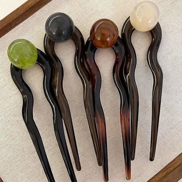 Franska hårspännen - SONGHUI - 4-pack U-form - Robust plast - 12,8×3,6 cm - Säkert grepp för tjockt hår