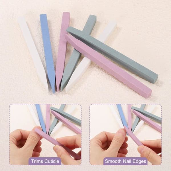 Nagelfil - SONGHUI - pimpsten - kompakt 10×0,7 cm - grön och rosa - set om 2