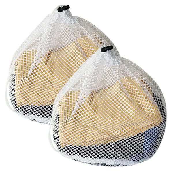 Bärbara tvättpåsar med snöre, 40*30cm, set om två, grov nät.
