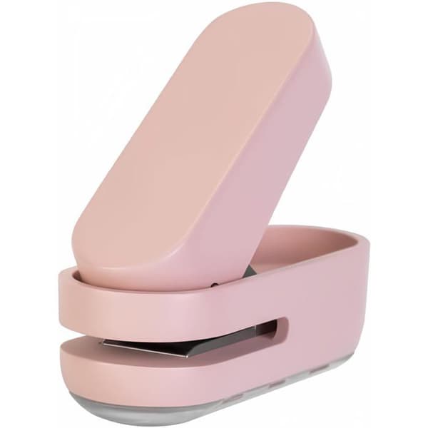 Mini hålslag, rosa, med ett hål, kan stansa 10 ark papper (rosa).