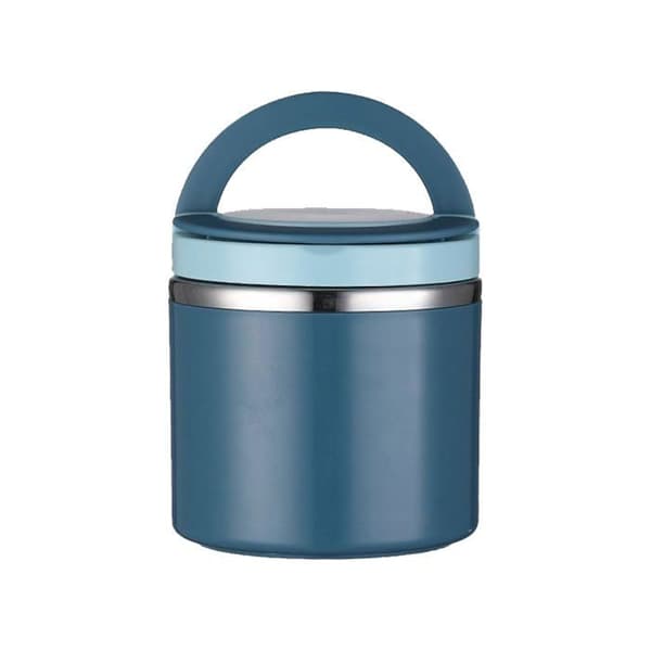 Isolerad matbehållare - SONGHUI - 1000 ml - Rostfritt stål 304 - Vattentät (silikontätning) - Dold handtag blå