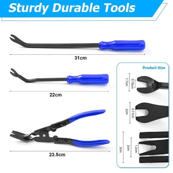 Bilunderhållsklämma - SONGHUI - 3-delars kit - Blå - Handtag 13,97 cm - Polerat stål blå