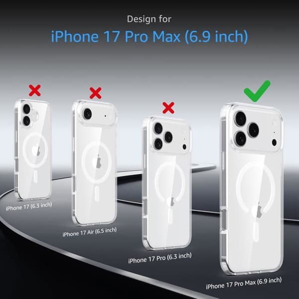 Magnetisk beskyttelsesskal til iPhone 17 Pro Max, blød TPU-ramme, stødresistent (marineblå)
