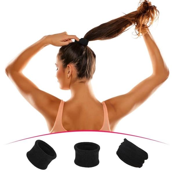 Hårsnoddar - SONGHUI - 20-pack - Bomull - Diameter 6,5 cm - Svart Svart