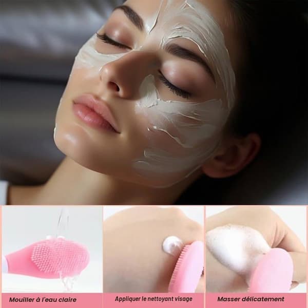Ansigtsbørster 2 i 1 (silikone ansigtsmaske, rensebørste, dobbeltspids børste, DIY makeup værktøjer)