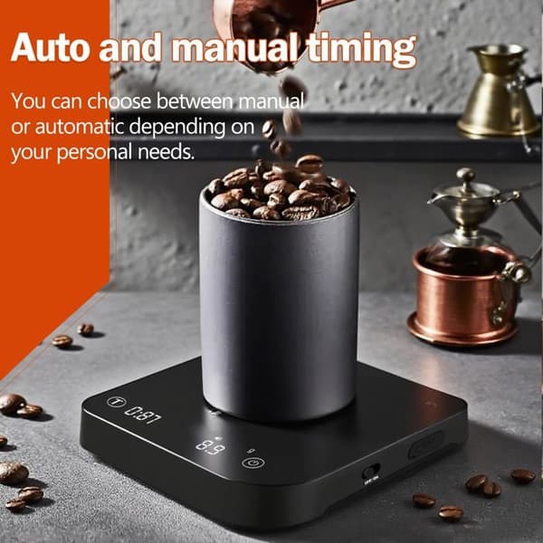 Mini-kaffebalance - SONGHUI - Genopladelig - Præcision 0,1 g - Kapacitet 2000 g - Automatisk timer