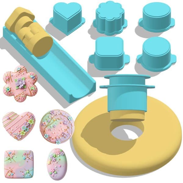 Sæt med cake pop forme - SONGHUI - 5 dele - 5 former + bakke - Former 4,3 cm - Fødevareplastik, stempel