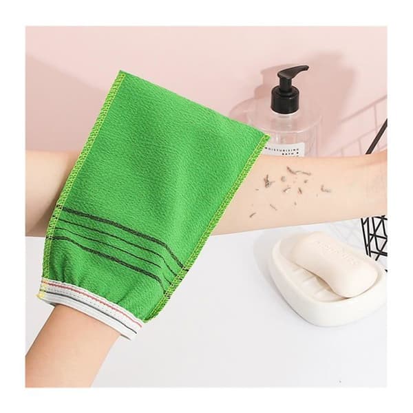 Exfolierande handskar - SONGHUI - 2-pack - Mjuk luffa - 20×13 cm - Grön & Rosa Grönt och rosa