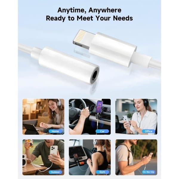 Lightning-adapter til 3,5 mm hovedtelefonstik (sæt af 2) — Adapter/konverter til lyd til iPhone