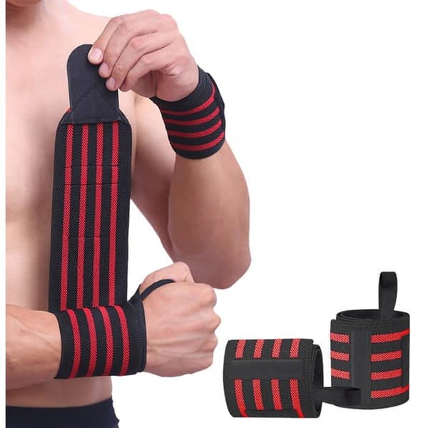 Träningsarmband - SONGHUI - Set om 2 - Rem 56 cm - Röd - Justerbart stöd