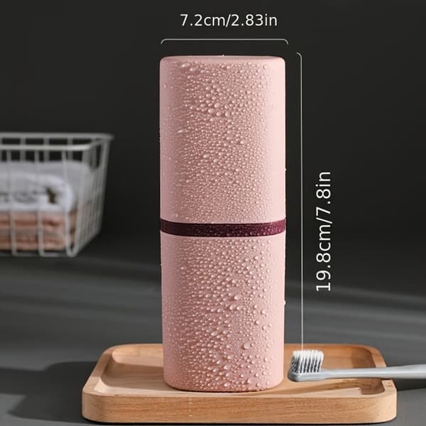 Bärbar tandborstfodral - UTVECKLA - Resestöd - Rosa - Vattentät - Kompakt Ros