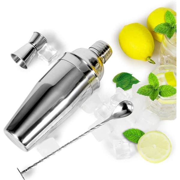 Cocktail shaker sæt på 24 oz – Professionelt bartender værktøj i rustfrit stål med indbygget si.